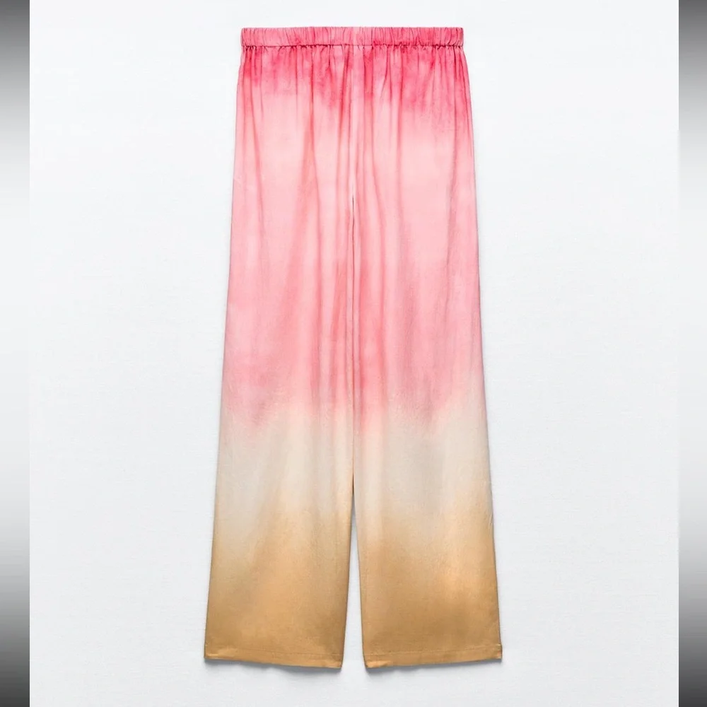 Zara tie dye pants with linen, gradient